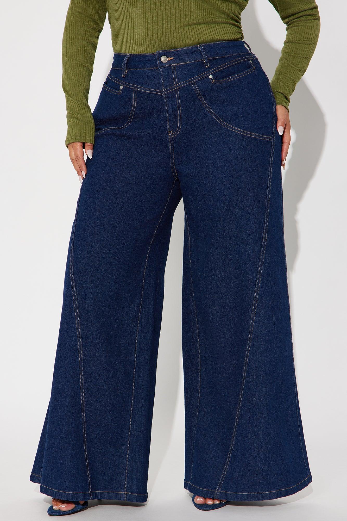 Americano Stretch Super Wide Leg Jeans - Dark Wash Product Image
