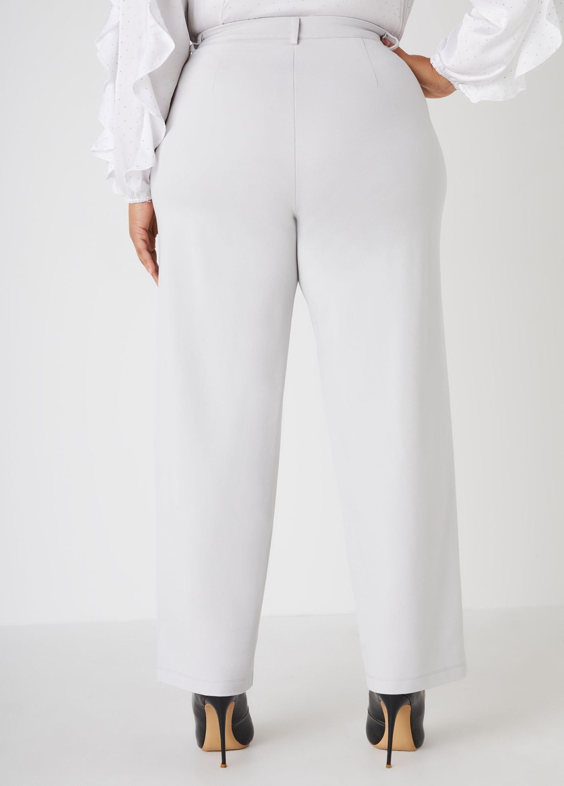 Plus Size Ponte High Waist Trousers Ashley Stewart Product Image