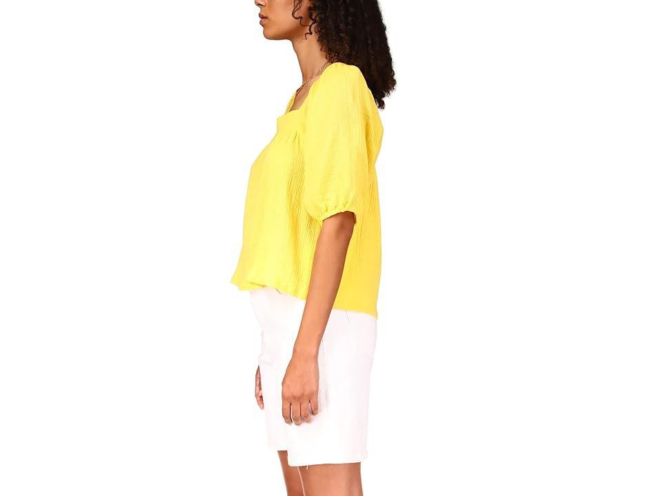 Sanctuary Real Love Gauze Blouse (Super Lemon) Women's Clothing Product Image