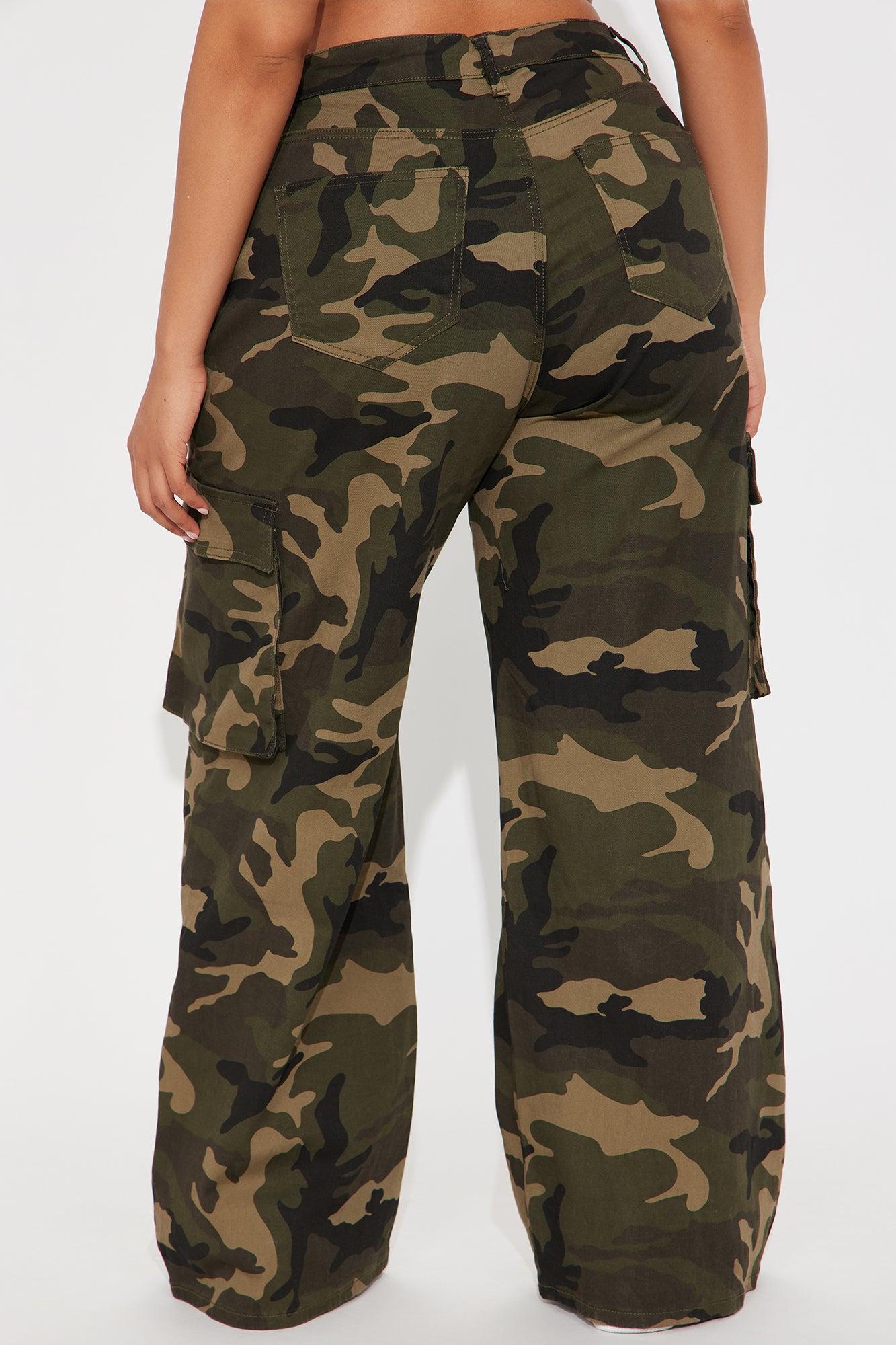 Tasha Camo Cargo Pant - Olive/combo Product Image