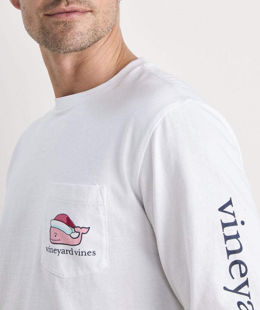 Santa Whale Long-Sleeve Pocket Tee Product Image