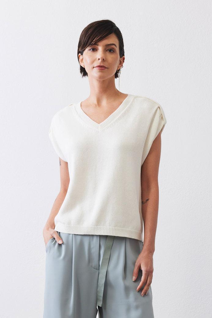 The V-Neck Light Sweater Top Product Image