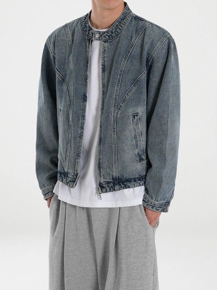 RT No. 12532 BLUE BIKER COLLAR DENIM JK Product Image