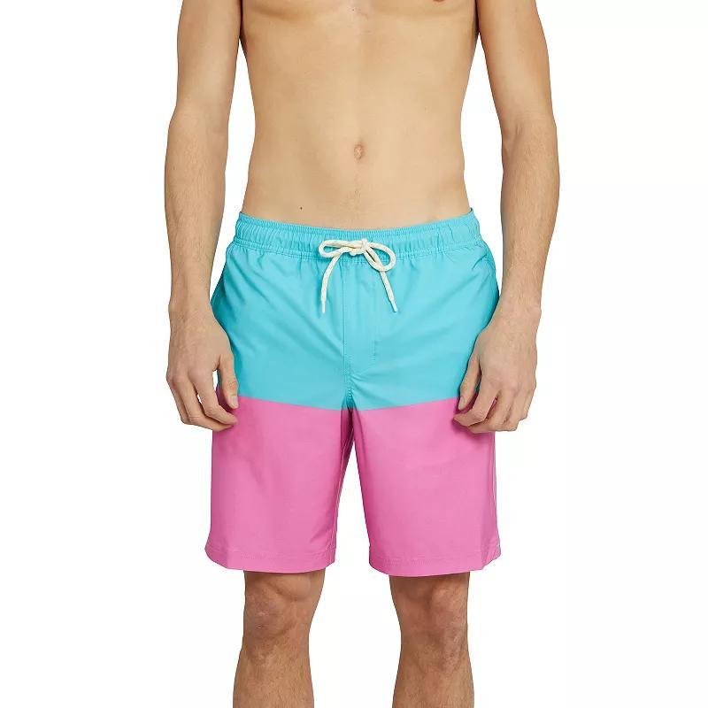 Men's Trinity Coast 7" Colorblock Swim Trunks, Size: XL, Gray Black Block Product Image