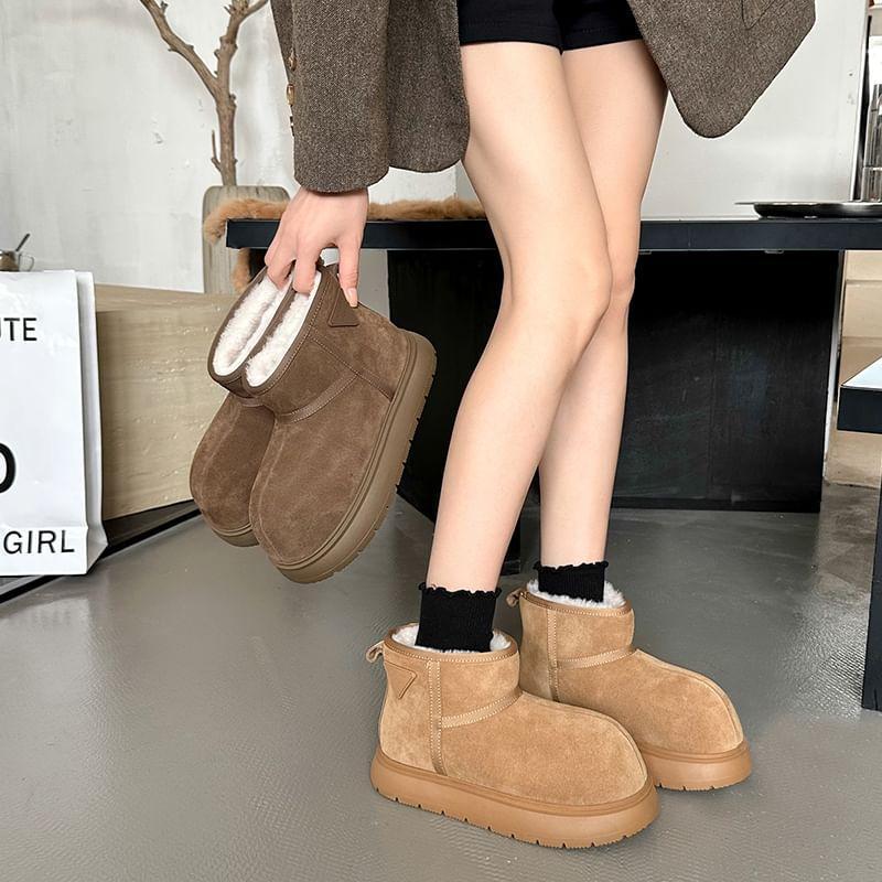 Fleece Lined Platform Short Boots Product Image