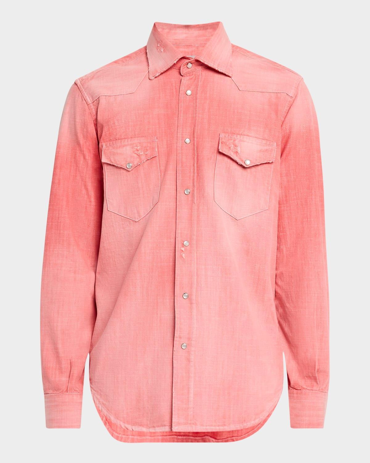 Mens Denim Western Shirt Product Image