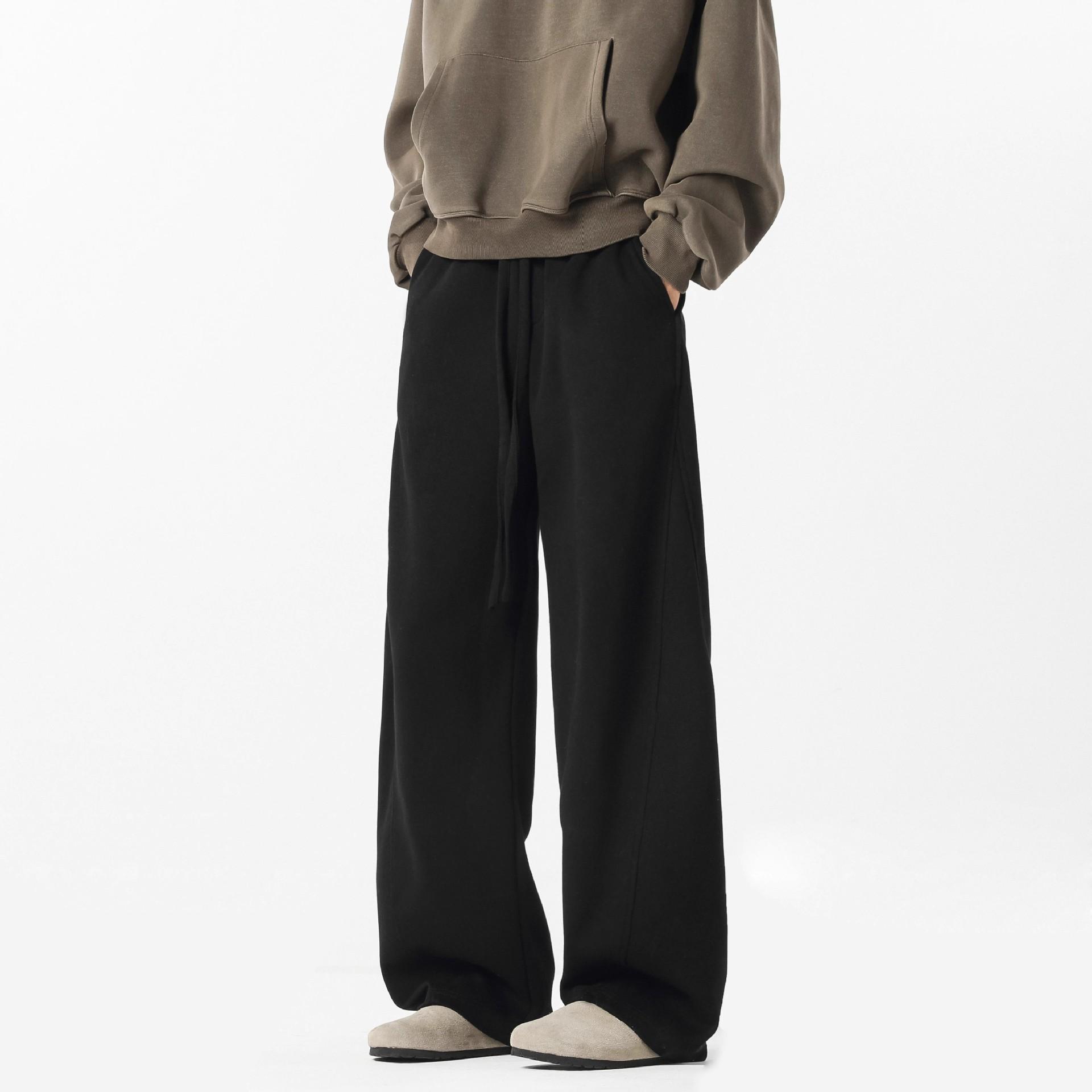 Sopula Retro High Street Scimitar Stitching Wide Leg Sports Pants Product Image