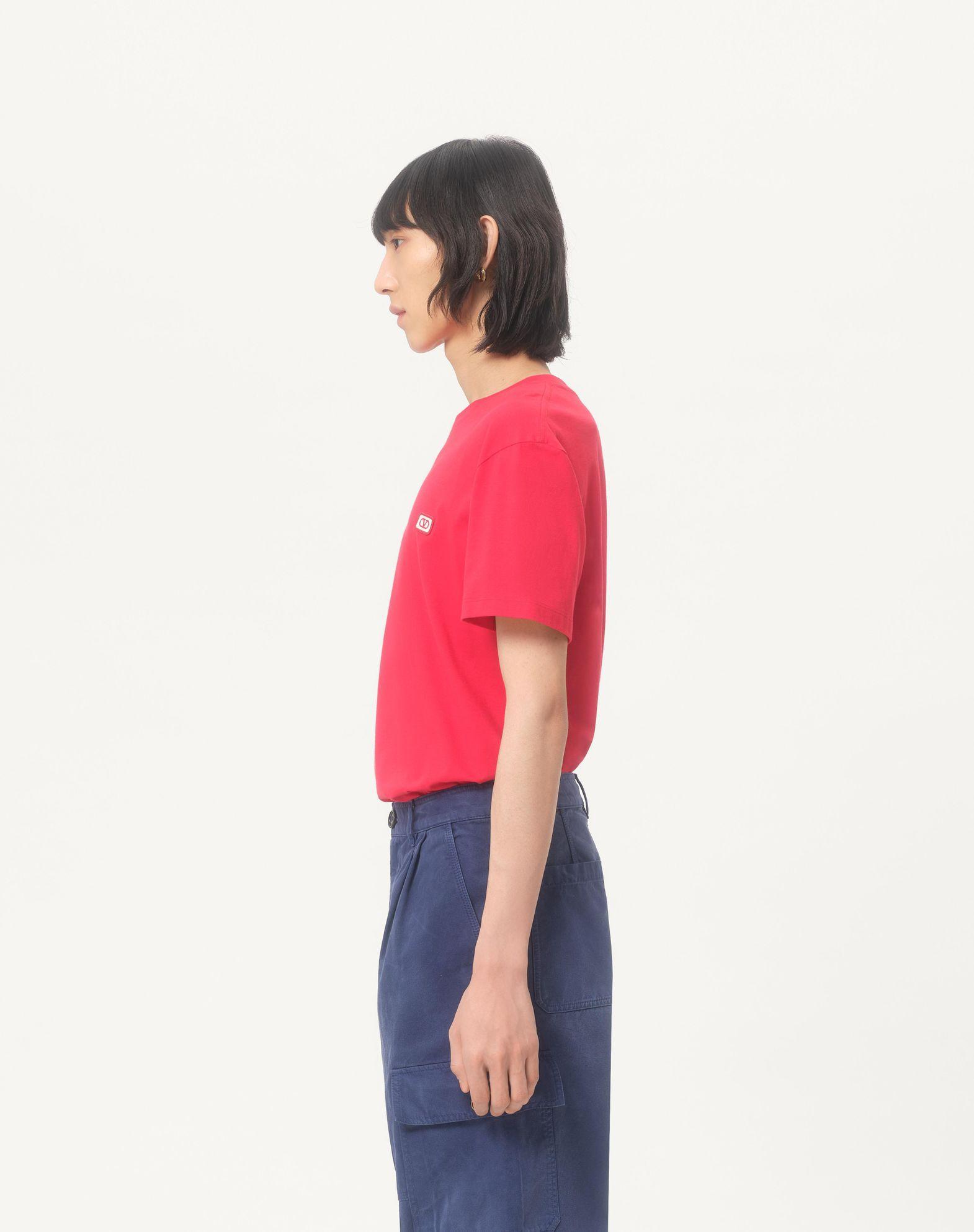 Cotton T-Shirt With Vlogo Patch Product Image