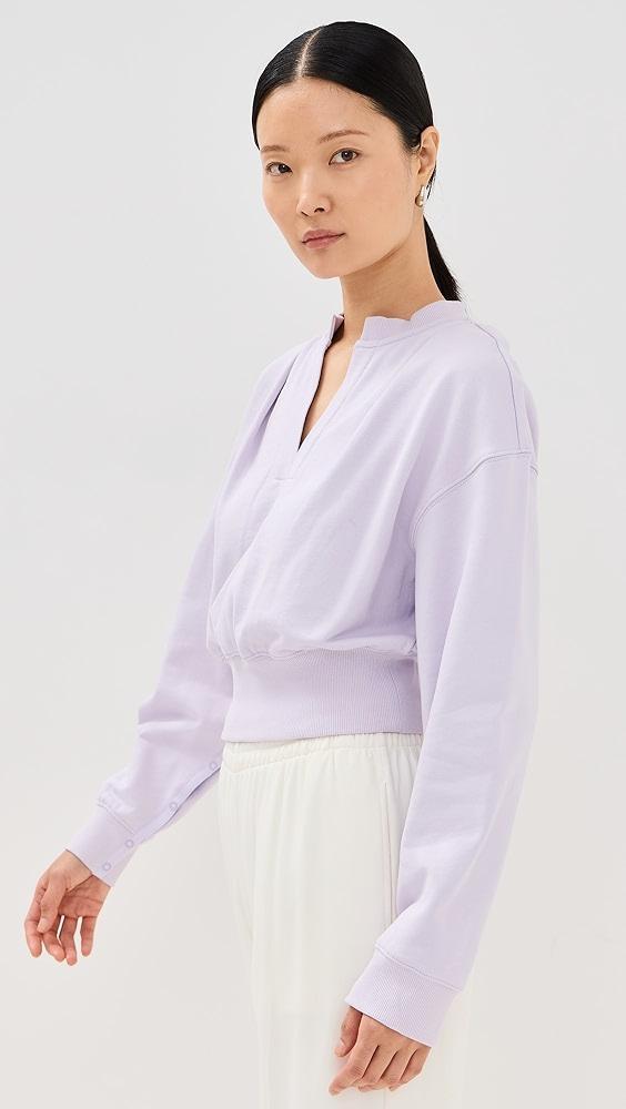 3.1 Phillip Lim Cropped Sweatshirt with Inseam Snaps | Shopbop Product Image