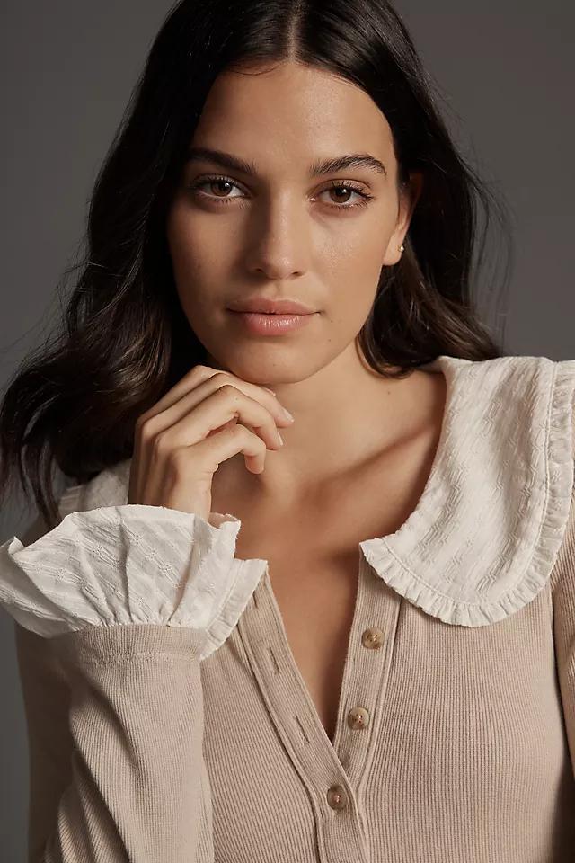 The Keira Collared Button-Front Blouse by Pilcro: Long-Sleeve Edition Product Image
