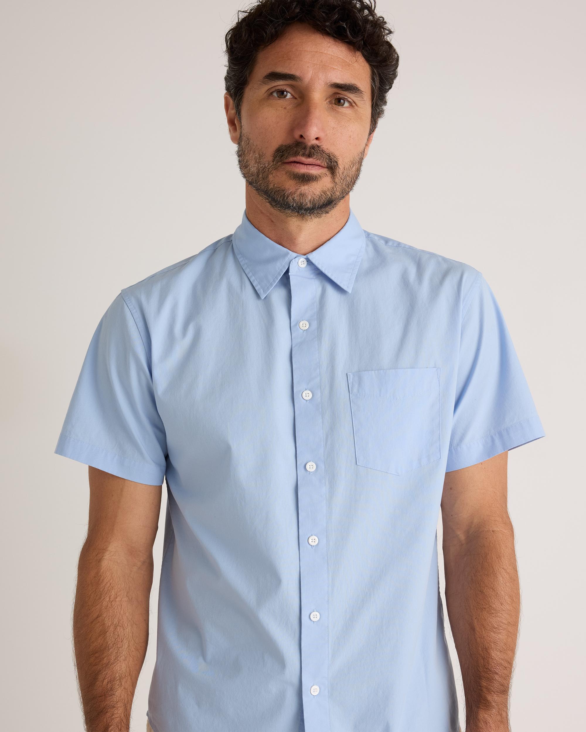 Quince | Men's Stretch Poplin Short Sleeve Shirt Organic Cotton Product Image