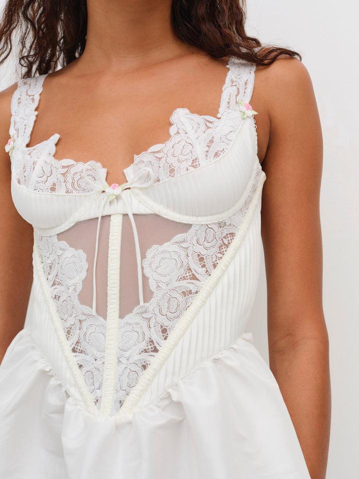 Isabella Slip Dress — White Product Image