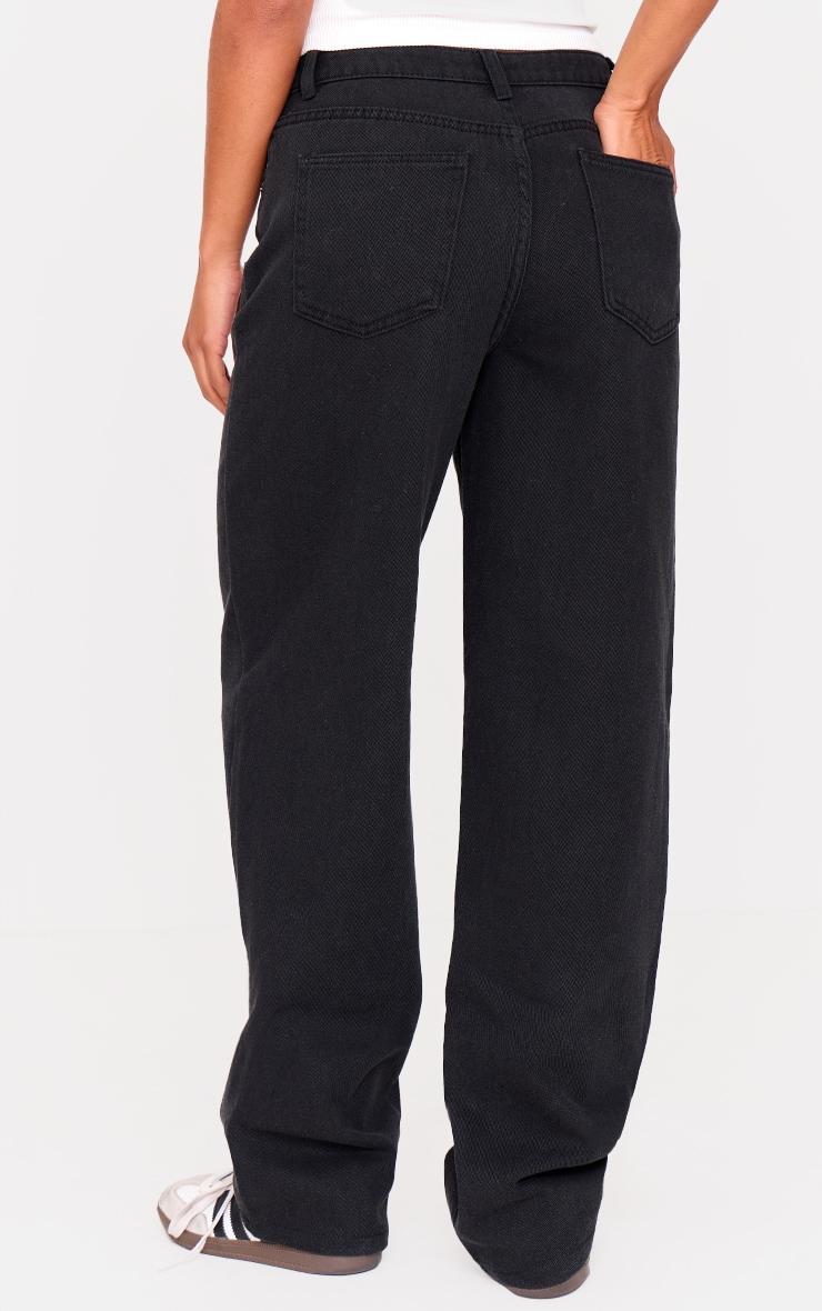 PRETTYLITTLETHING Washed Black High Waist Boyfriend Jeans Product Image