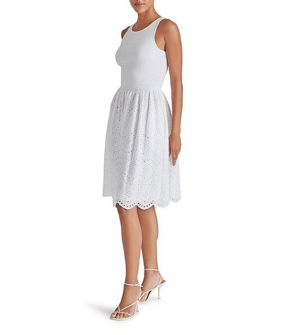 Steve Madden Julian Scoop Neck Sleeveless Eyelet Dress Product Image