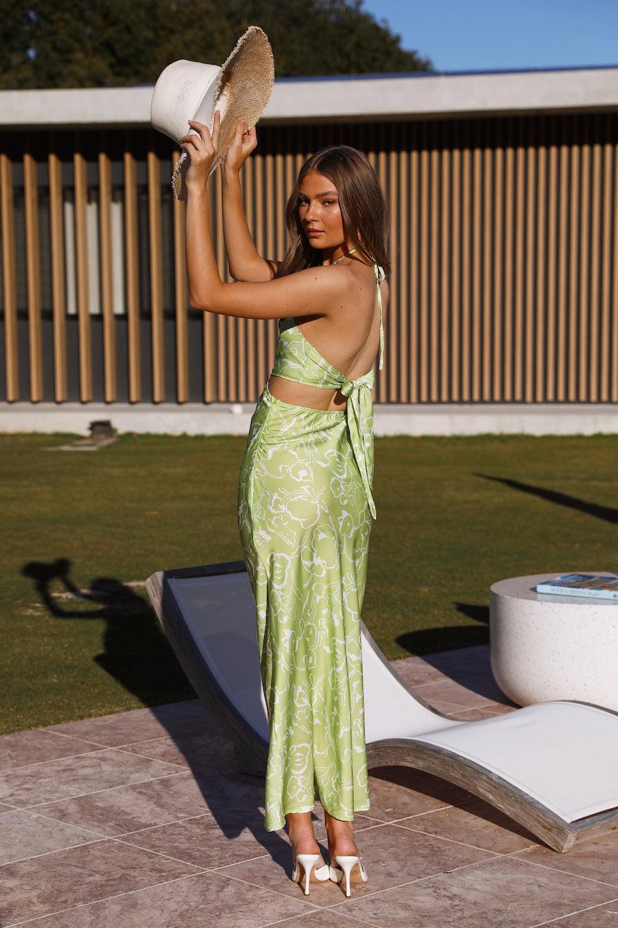 Eclipsed Thoughts Maxi Dress Green Product Image