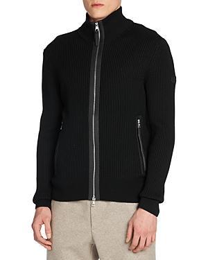 Moncler Zip Front Jacket with Leather Trim Product Image
