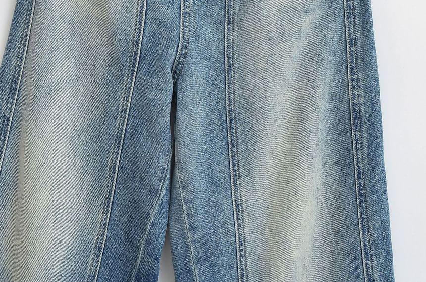 High Waist Washed Wide Leg Jeans Product Image