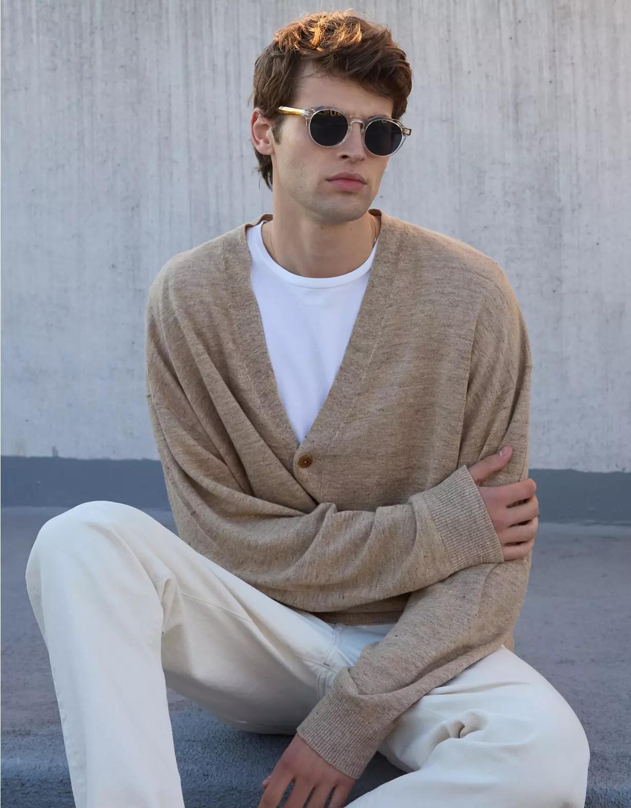 AE77 Premium Linen Cardigan Product Image