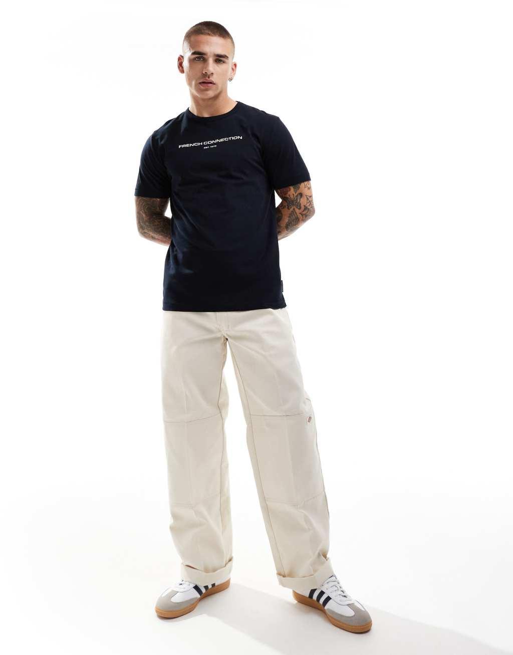 French Connection logo T-shirt in navy Product Image