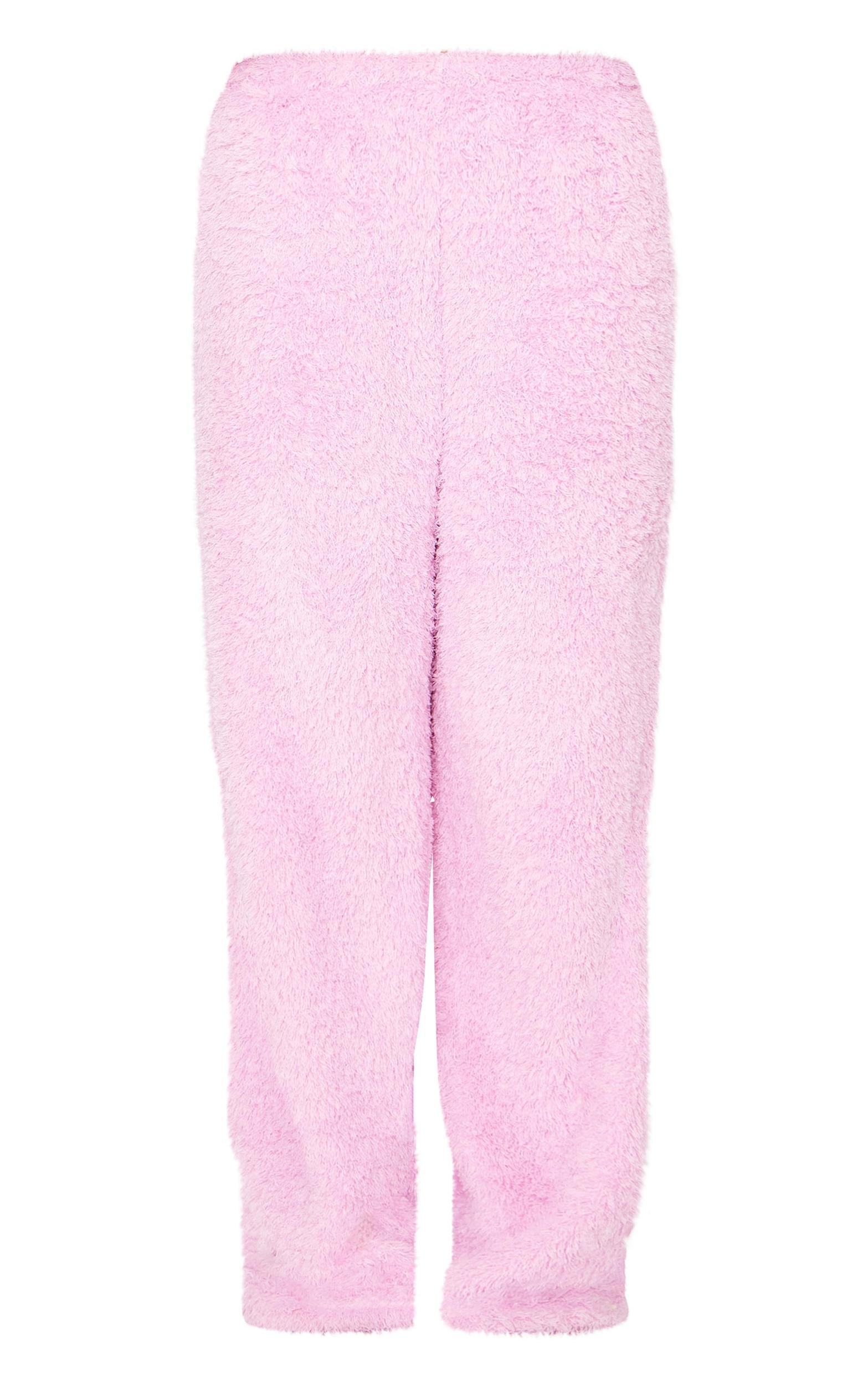 Pink Cosy Fleece Wide Leg Pj Pants Product Image