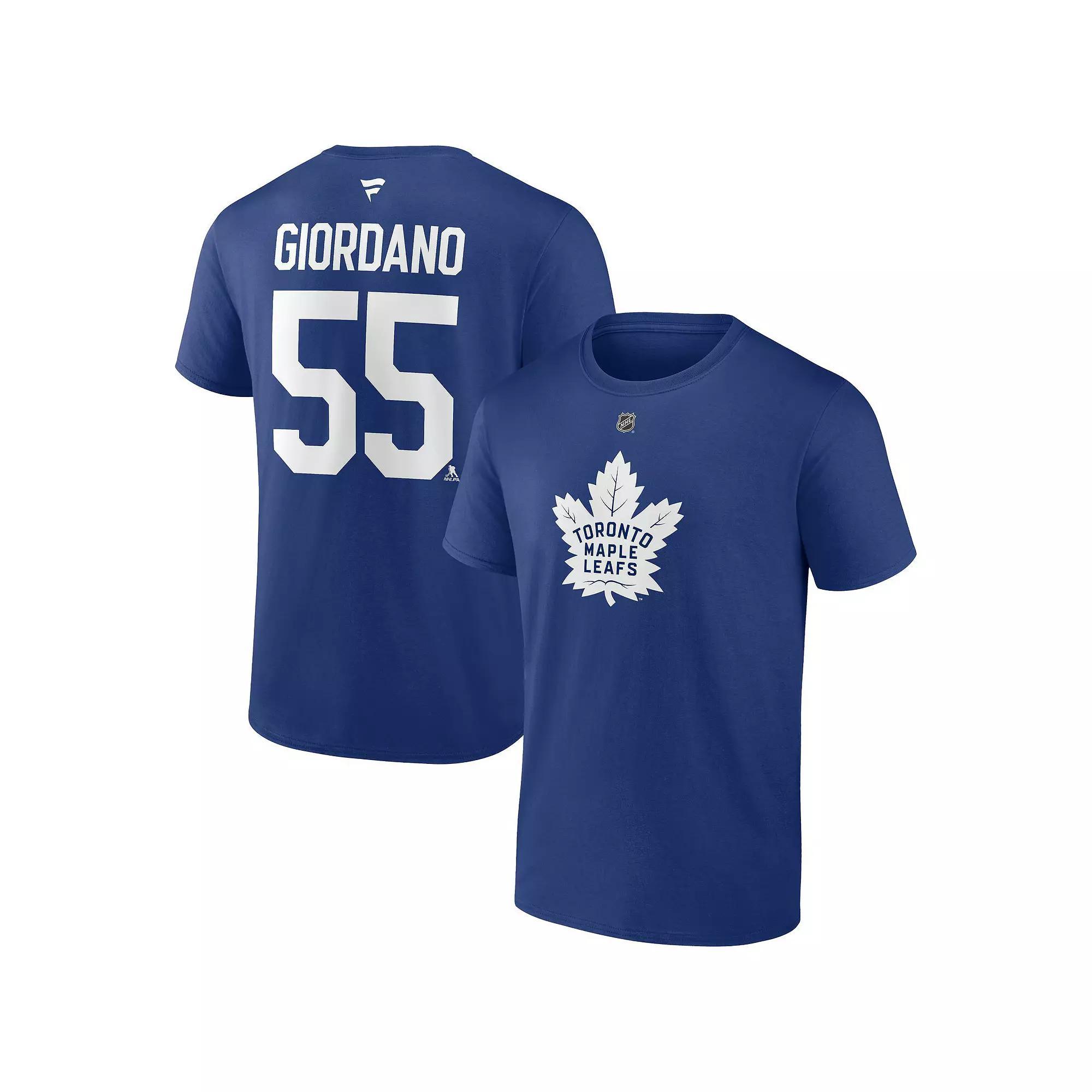 Men's Fanatics Branded Mark Giordano Blue Toronto Maple Leafs Authentic Stack Name & Number T-Shirt, Size: Large, Mpl Blue Product Image