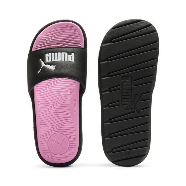 PUMA Cool Cat 2.0 Women's Slides in Black/White/Pale Pink Product Image