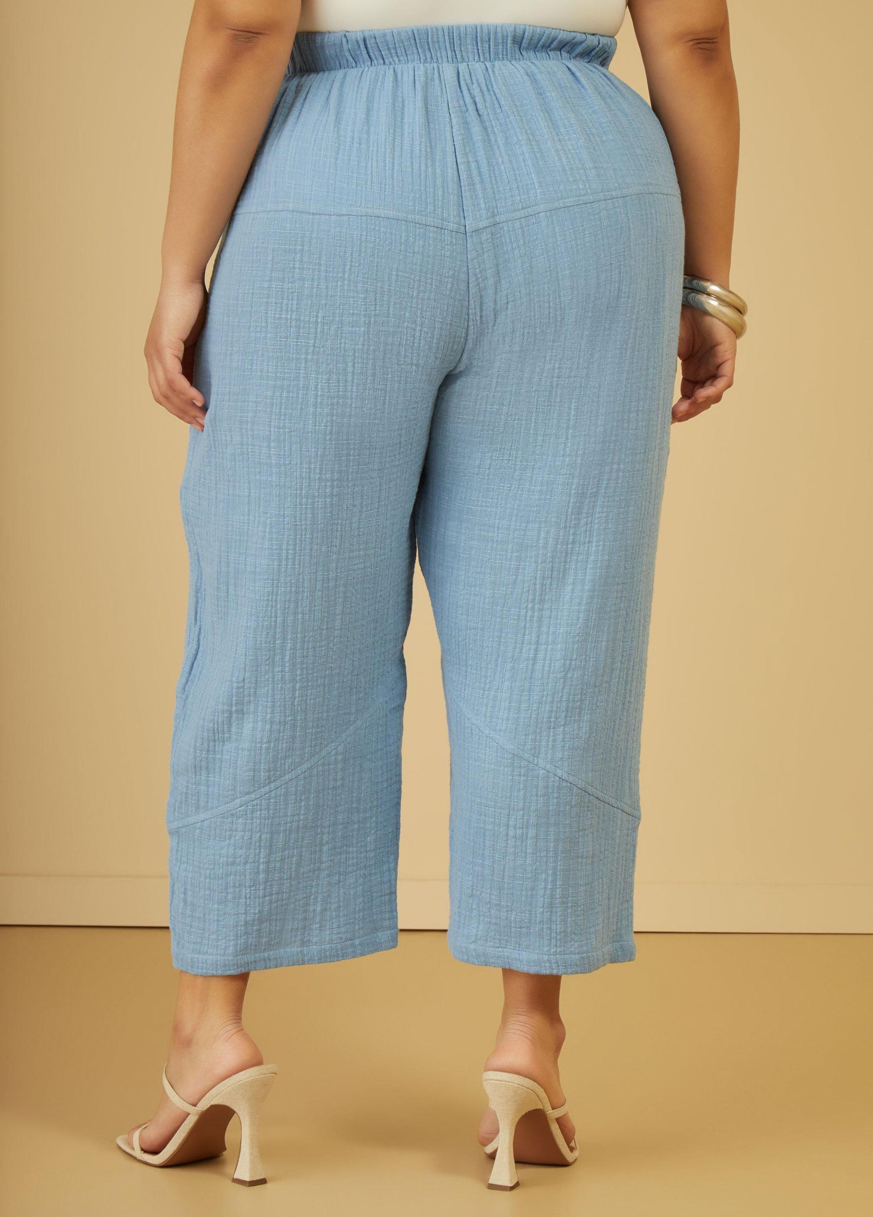 Cropped Cotton Gauze Pants Product Image