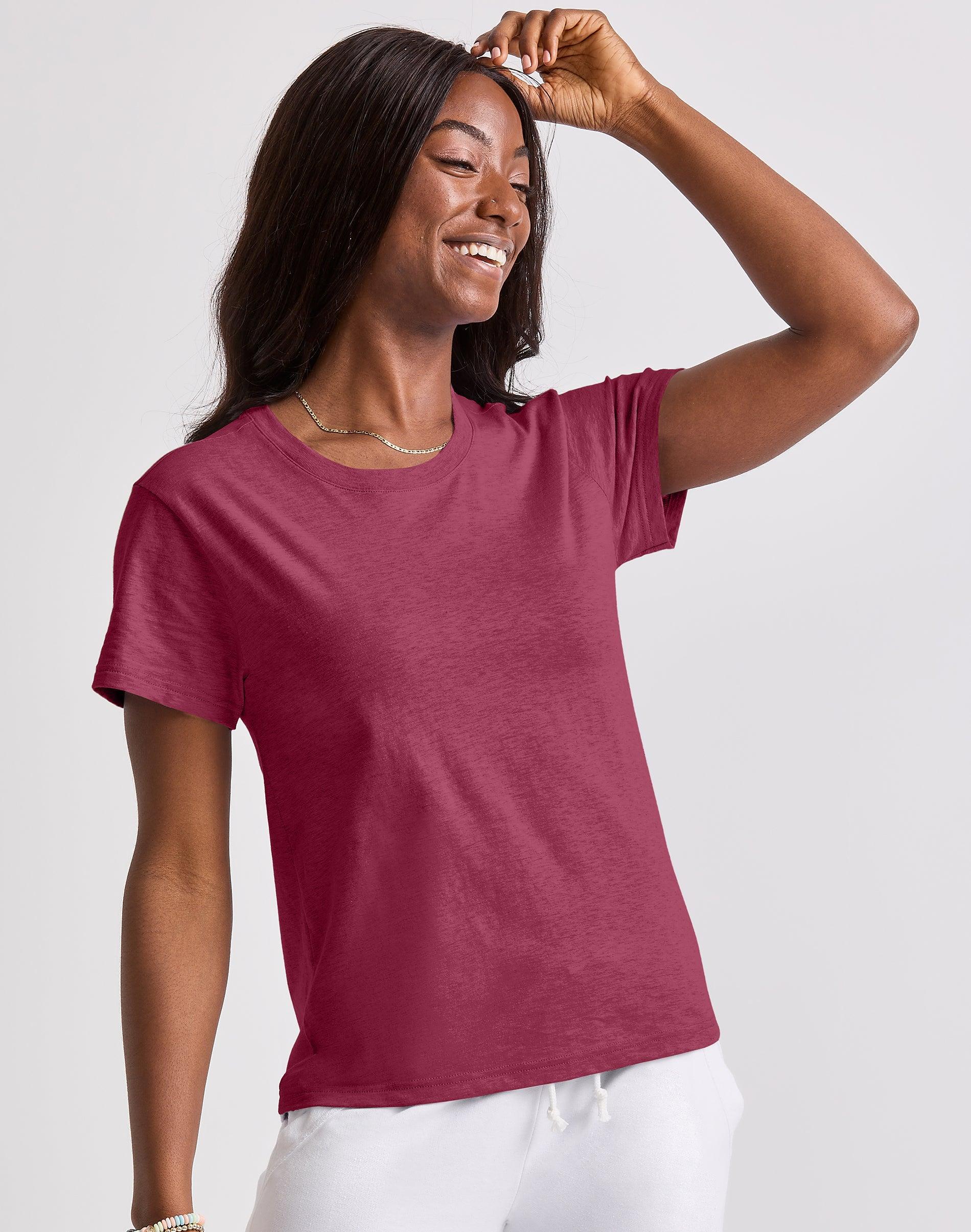 Hanes Originals Womens Tri-Blend T-Shirt Concentrated Coral PE Heather XS Product Image