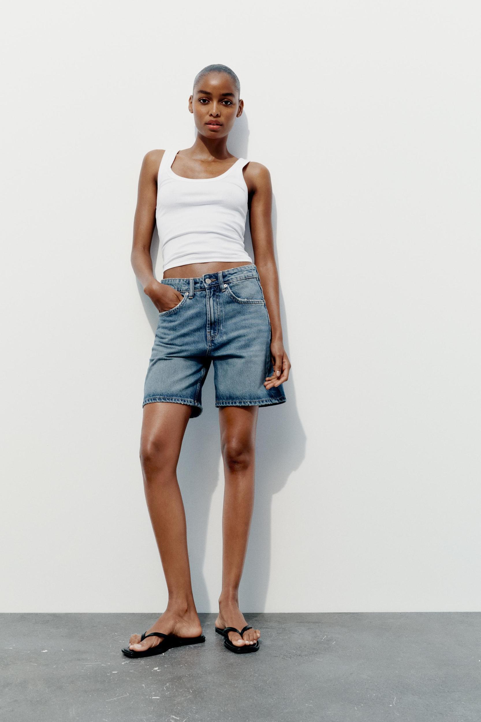 TRF MID-RISE DENIM SHORTS Product Image