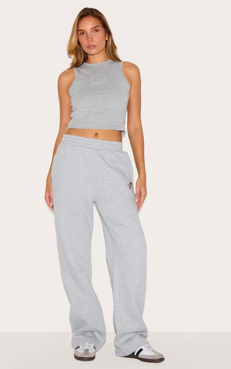 Grey Marl Embossed Sleeveless Cotton Top Product Image
