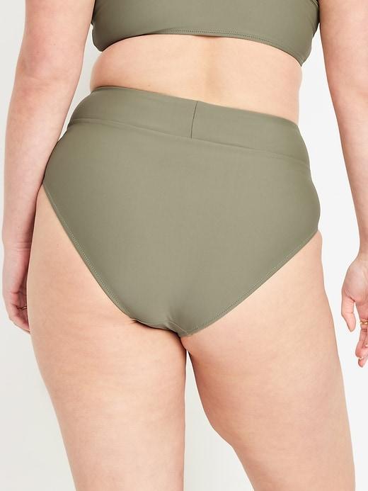 Banded High-Waist Bikini Swim Bottoms Product Image
