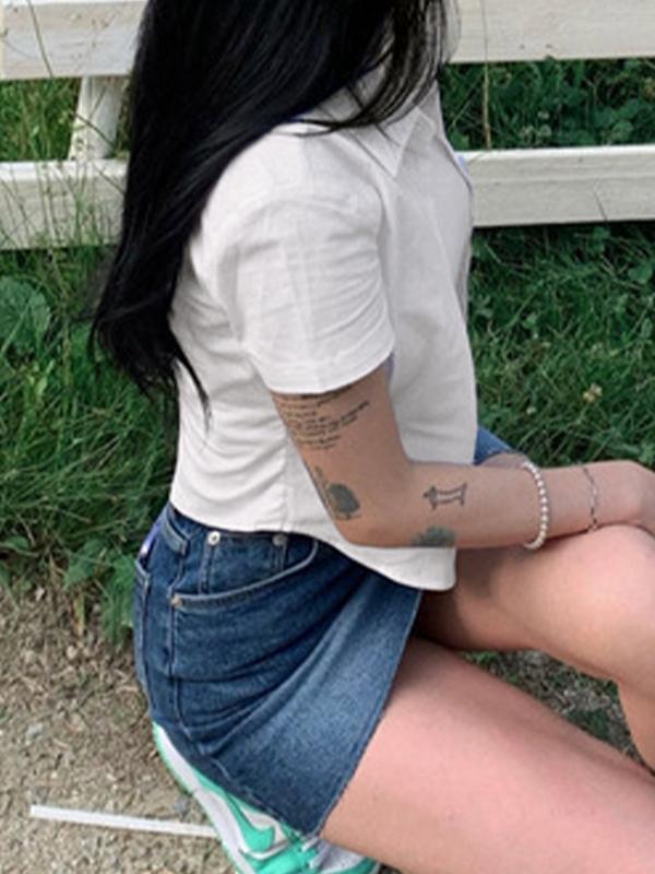 Plain Slim Short Sleeves Shirts Product Image