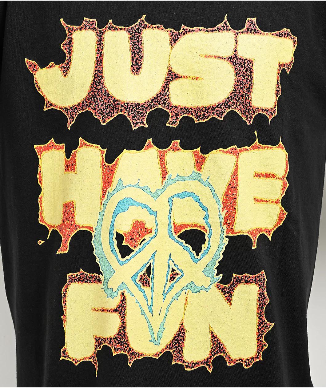 Just Have Fun Sketched Out Black T-Shirt Product Image