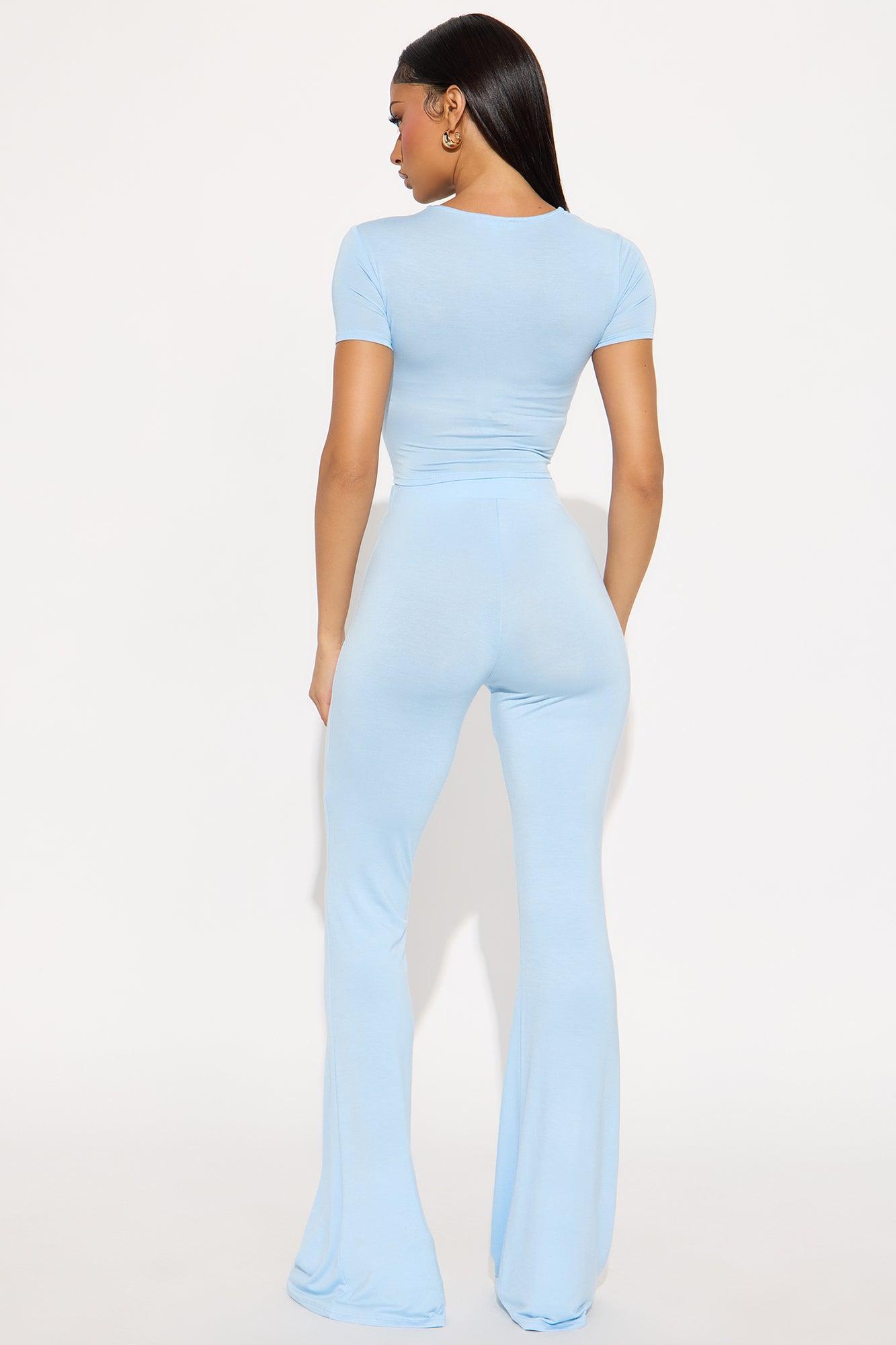 Heart Feelings Pant Set - Light Blue Product Image