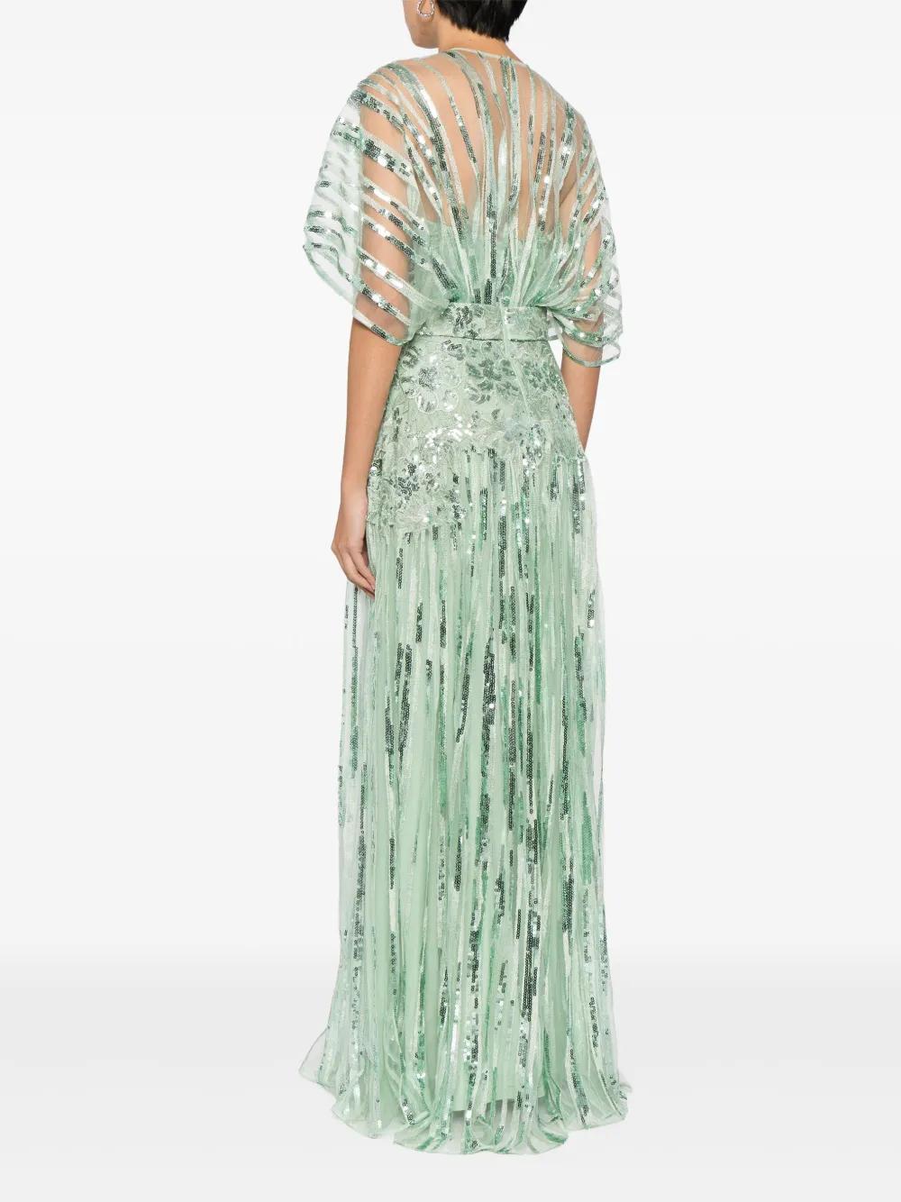 floral-appliqué tulle gown Product Image
