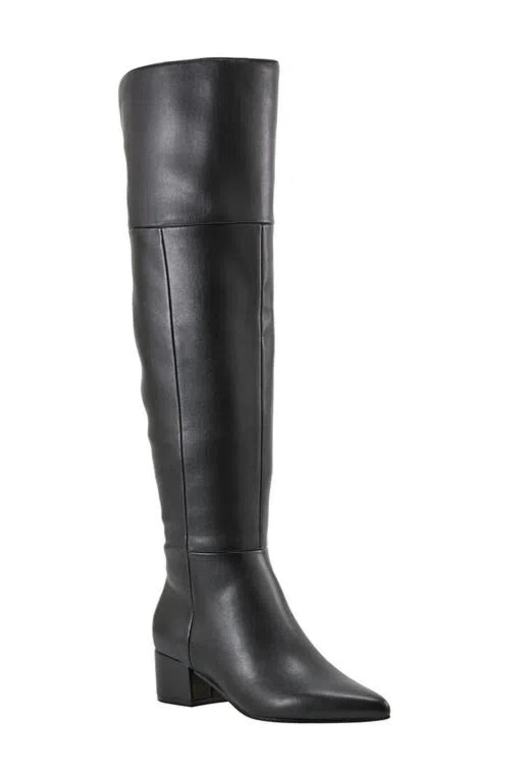 MARC FISHER LTD Lottie Over The Knee Boot In Black Leather Product Image