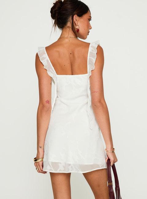 Lanai Mini Dress White Floral Product Image