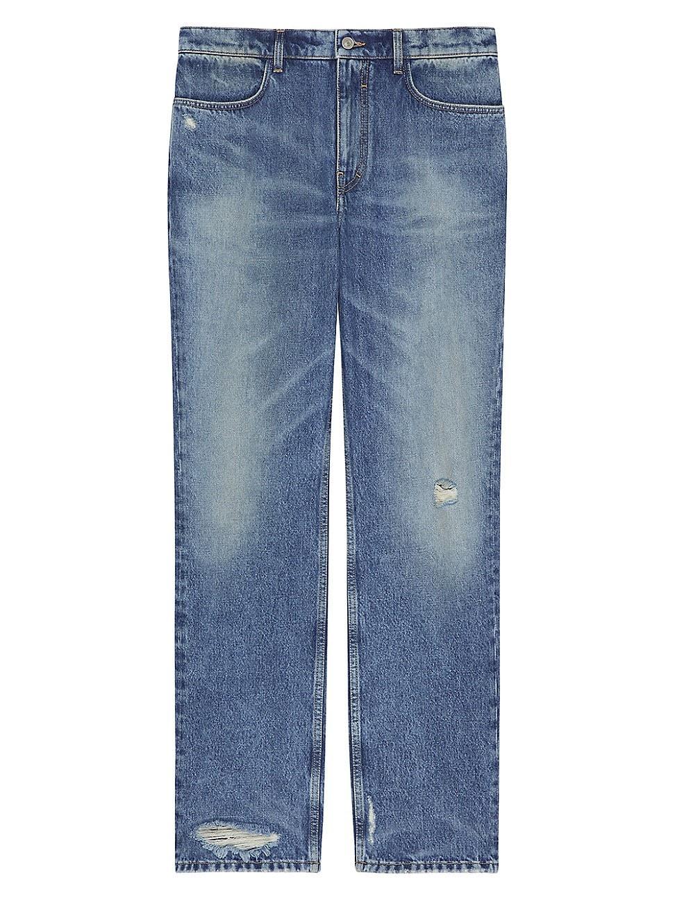 Mens Faded Straight-Leg Jeans Product Image