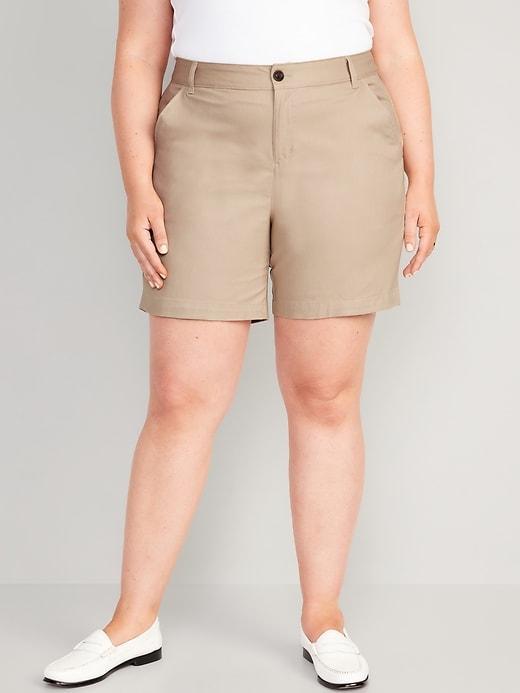 High-Waisted Uniform Bermuda Shorts -- 7-inch inseam Product Image