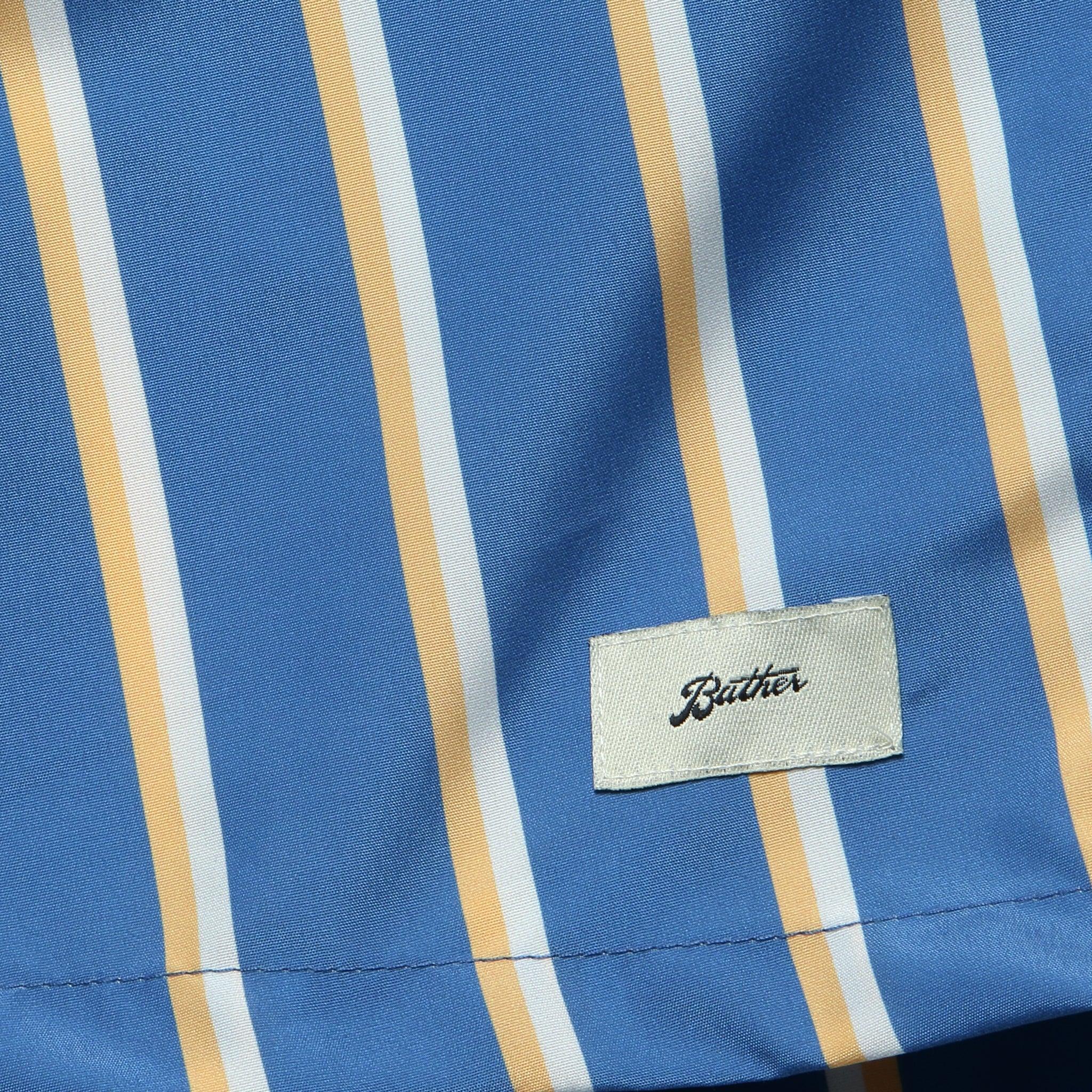 5.5" Fine Stripe Swim Trunks - Blue/Yellow/White Product Image