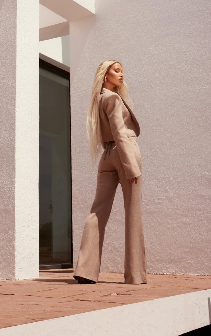 PLT Label Taupe Tie Waist Pants Product Image