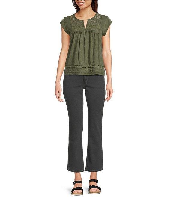 Lucky Brand Stretch Denim Mid Rise Sweet Kick Crop Jeans Product Image