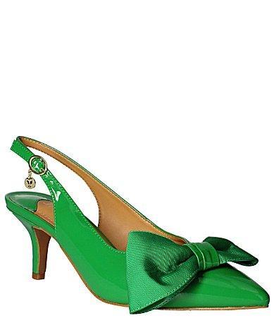 J. Renee Devika Patent Slingback Bow Pumps Product Image