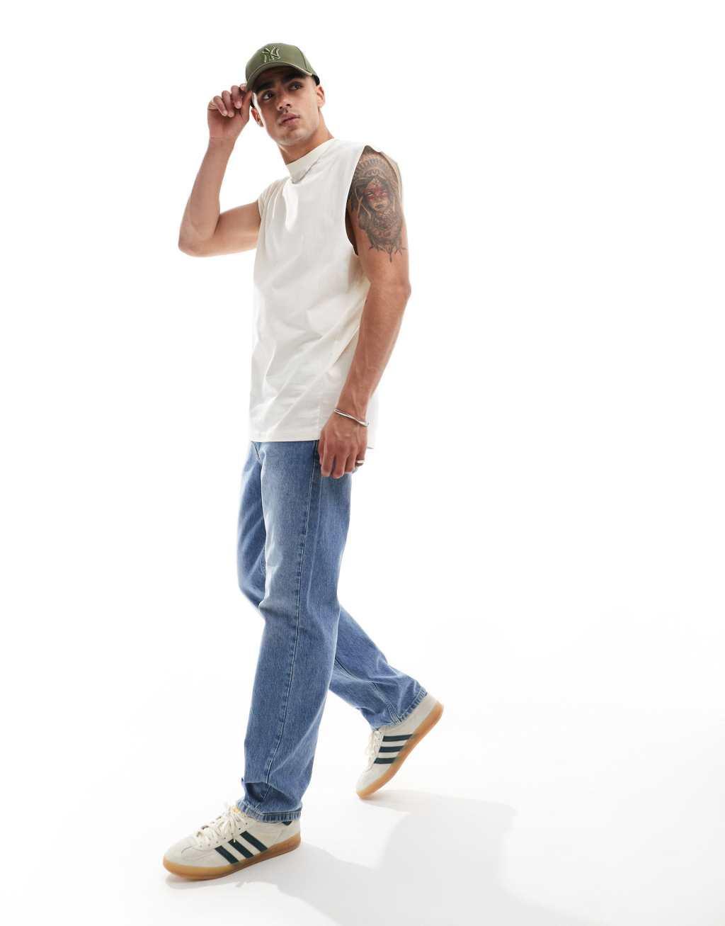ASOS DESIGN oversized tank in ecru Product Image
