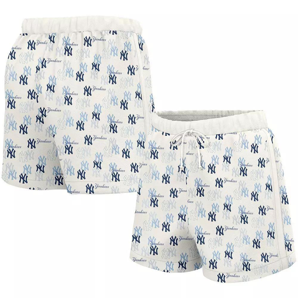 Women's Lusso  White New York Yankees Marge Shorts, Size: XL Product Image