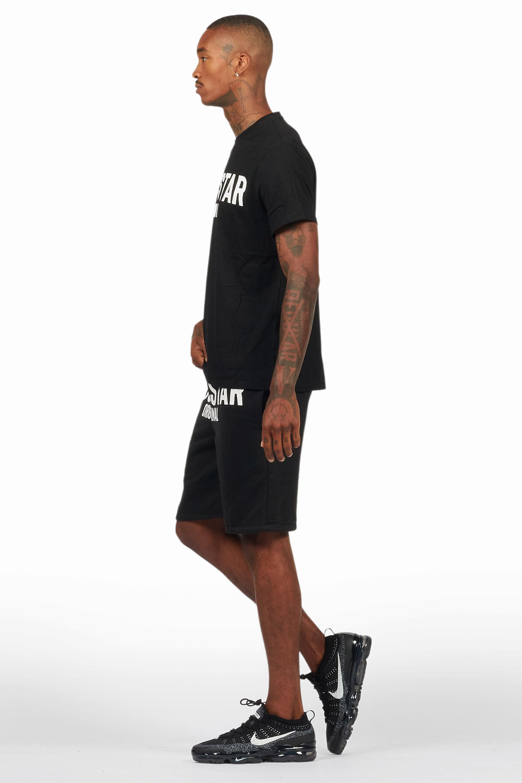 Sana Black/White T-Shirt Short Set Male Product Image