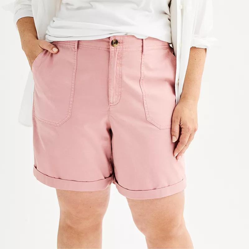 Plus Size Sonoma Goods For Life® Utility Bermuda Shorts, Women's, Size: 3XL, Purple Velvet Product Image