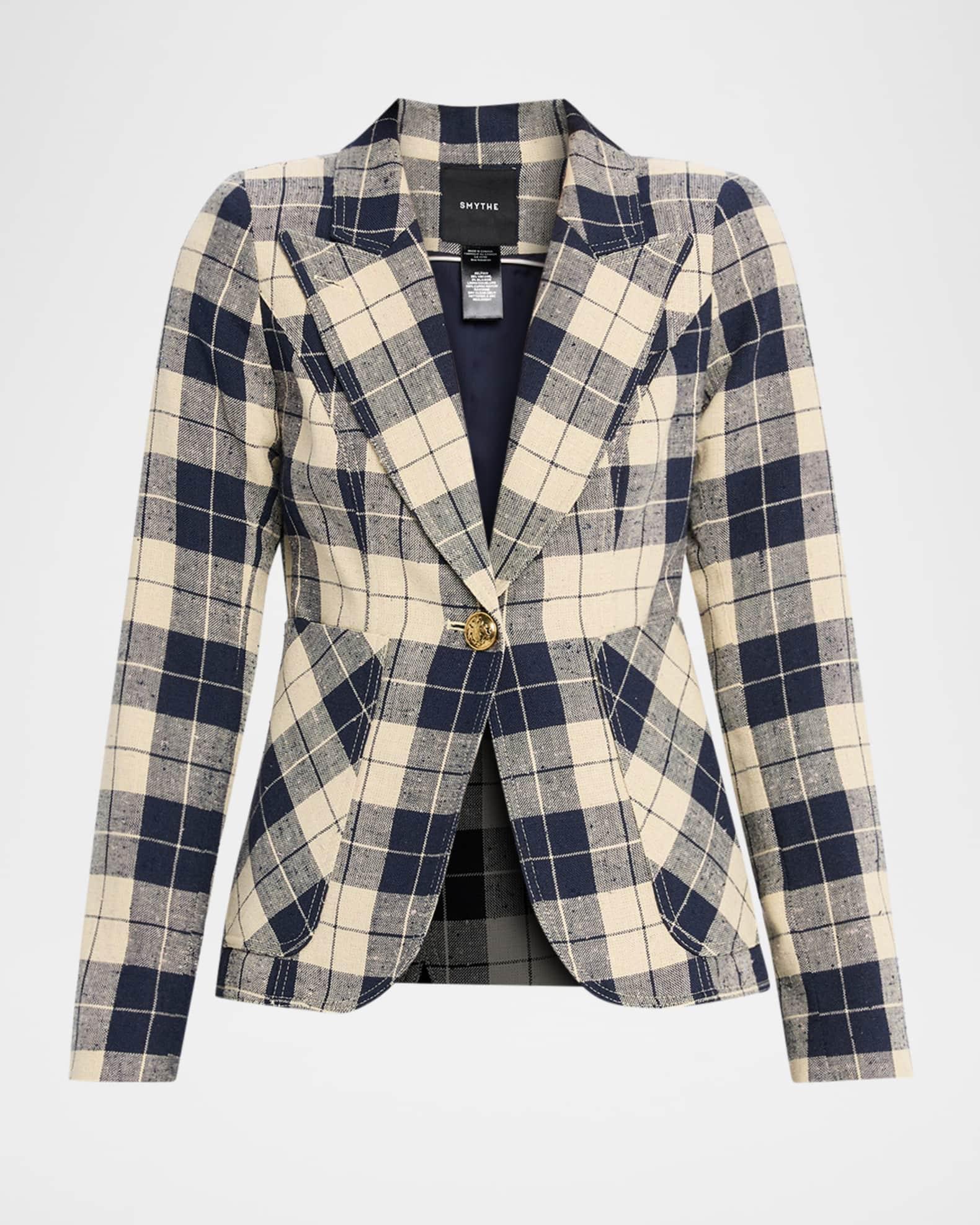 Plaid Asymmetrical Silk-Blend Skirt Product Image