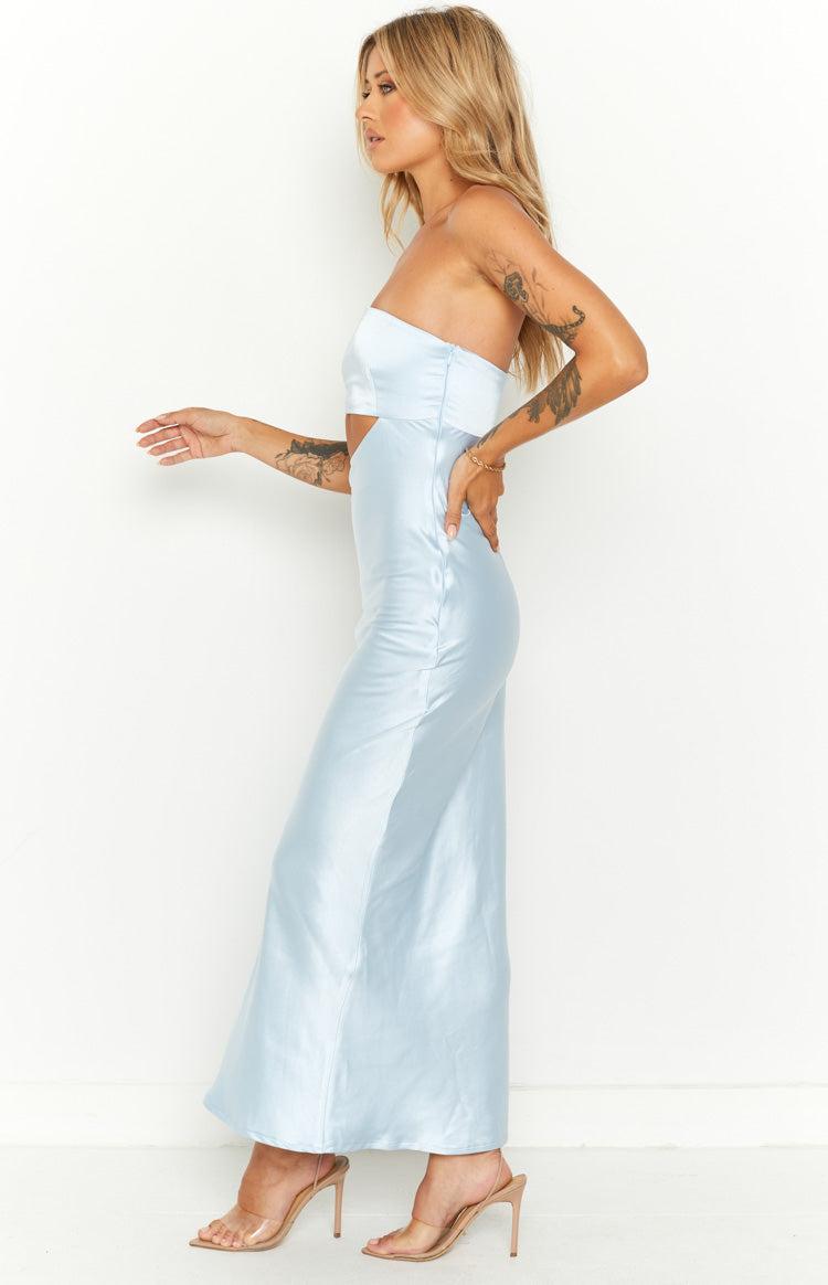 Blair Ice Blue Strapless Maxi Dress Product Image