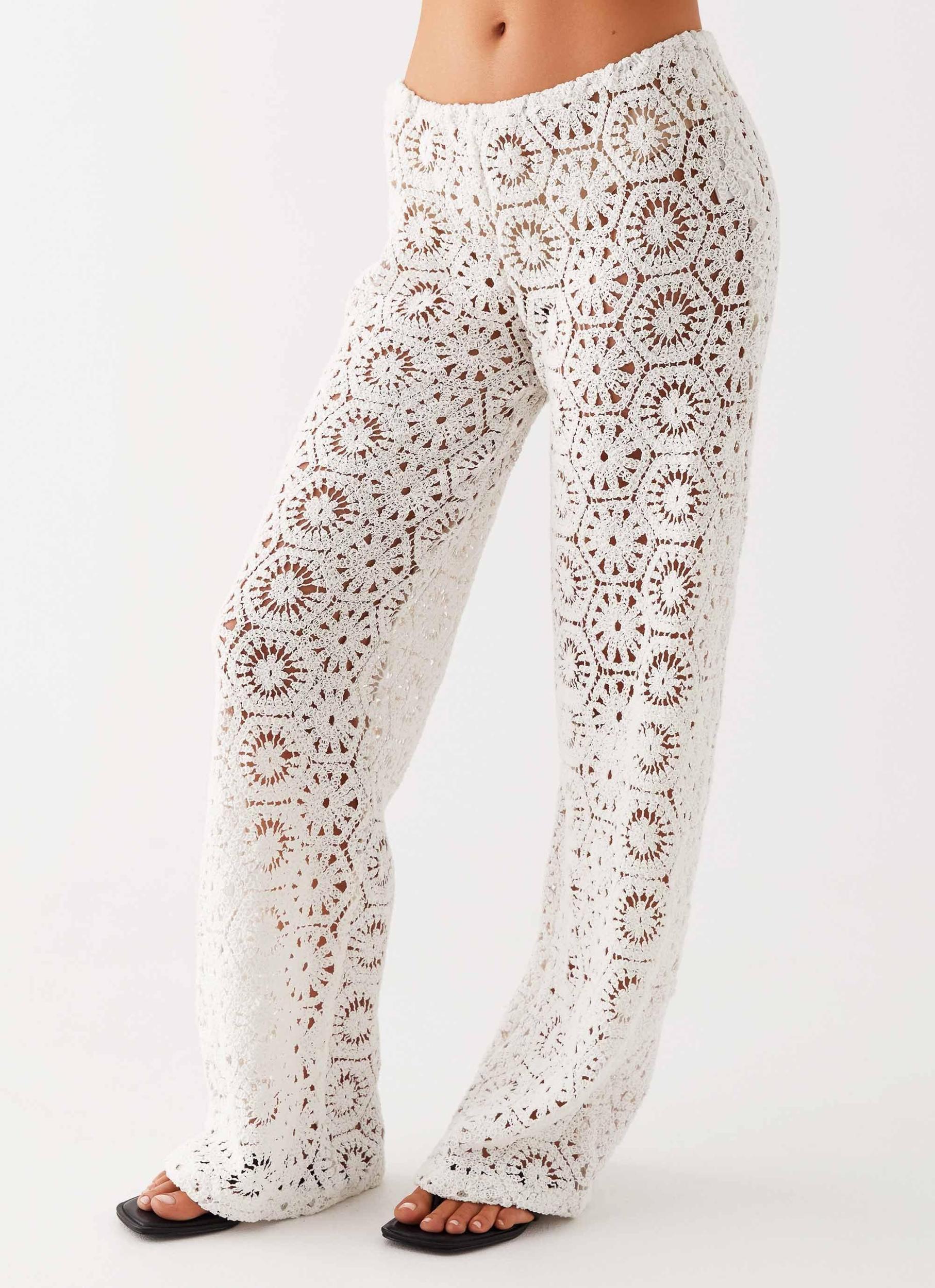 Ibiza Crochet Pants - Ivory Product Image